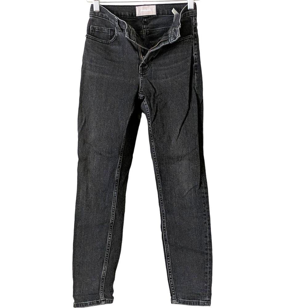 EVERLANE Jeans 24 Ankle Black High Rise Waist Skinny Mom Fit Gray